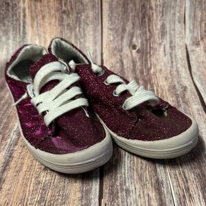 Preowned Forever Comfort Pink and Gold Shimmer Sneakers Size 6 Item #PHK7023